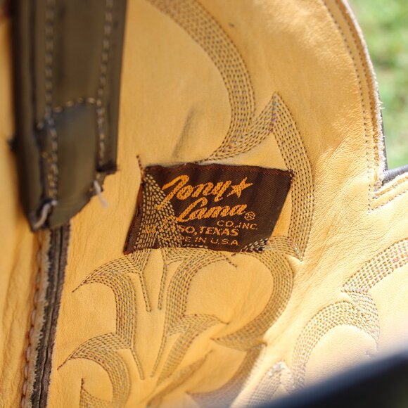 Tony Lama Tiger Snake Cowboy Boots | Size 10.5 D | Black Label - Picture 3 of 11